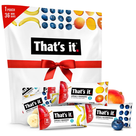 That's It. Mini Fruit Bars Gift Pouch (36 Count) | No Sugar Added, Vegan, Gluten-Free, Non-GMO, Fiber