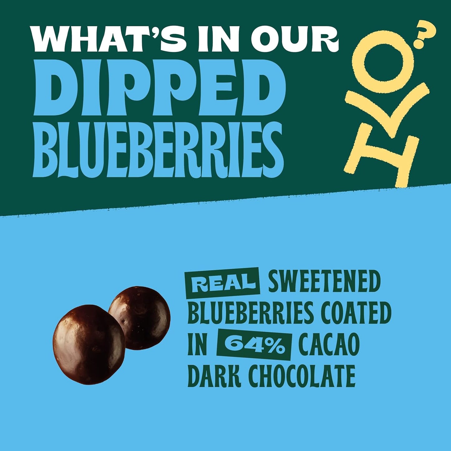 Orchard Valley Harvest Dark Chocolate Dipped Blueberries, 8oz | Gluten-Free, Non-GMO, Resealable Bag